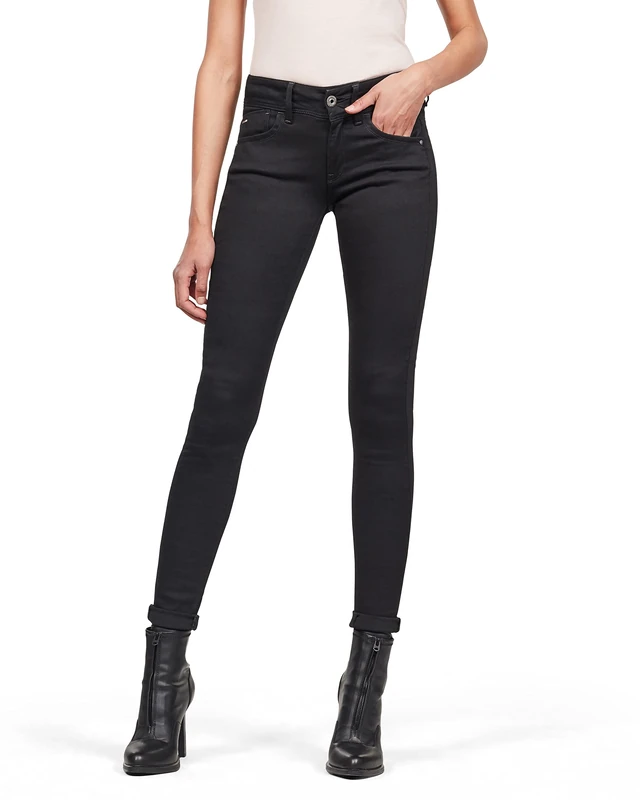 G-Star Women's Lynn Mid Super Skinny Jeans, Black (pitch black D15266-9142-A810), 23W / 30L