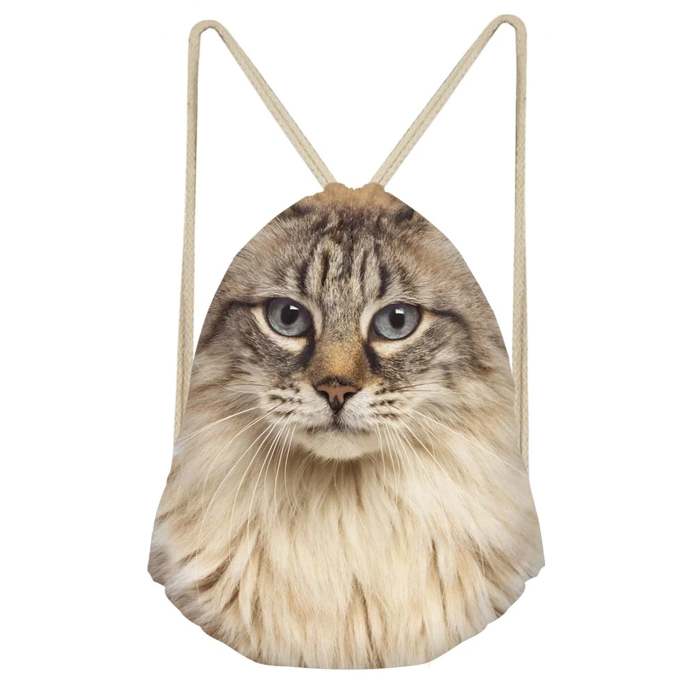 Coloranimal Athletic Lightweight Drawstring Bags for Unisex Girls Boys Cool Animal Elephant Pattern Running Jogging Small Backpacks Storage Softback