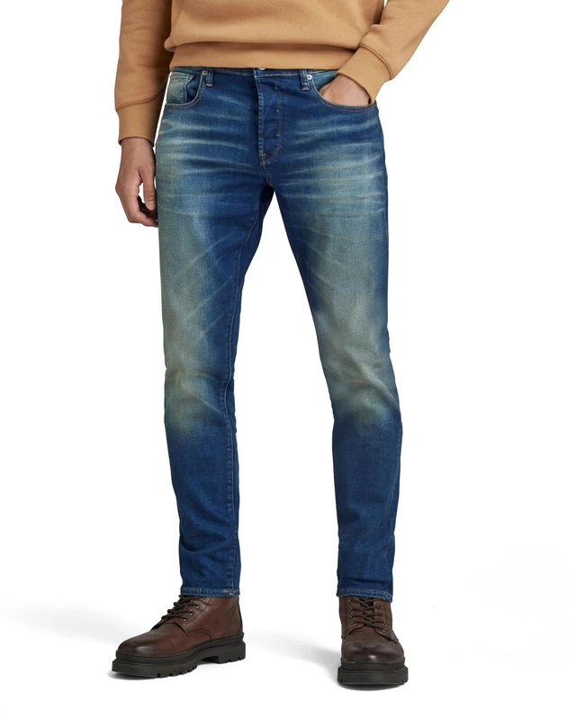 G-STAR Men's 3301 Slim Jeans, Blue (worker blue faded 51001-A088-A888), 33W / 36L
