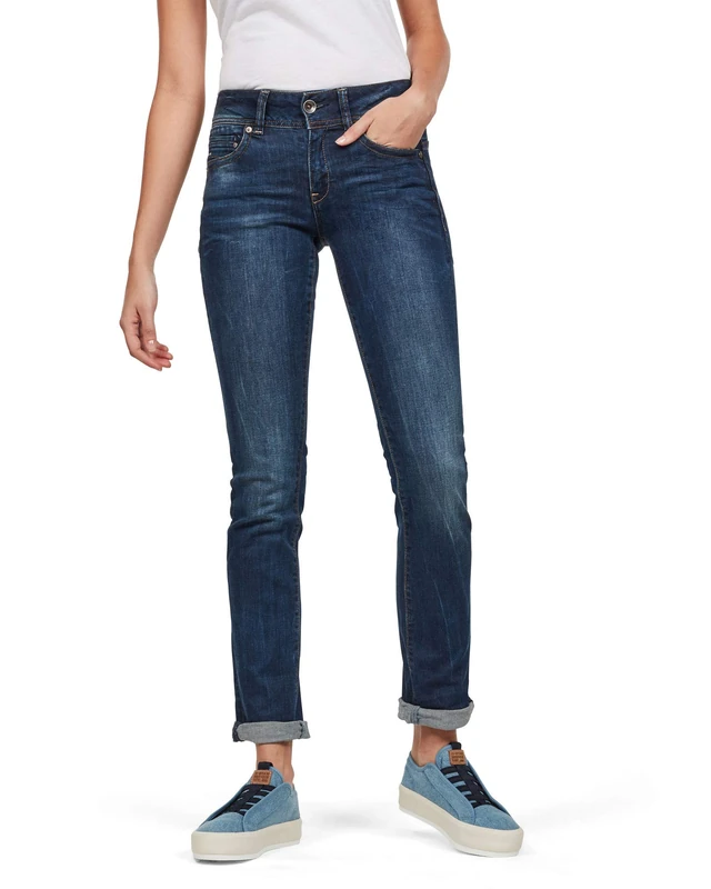 G-Star Women's Midge Saddle Straight Jeans, Blue (dk aged D07145-6553-89), 26W / 36L
