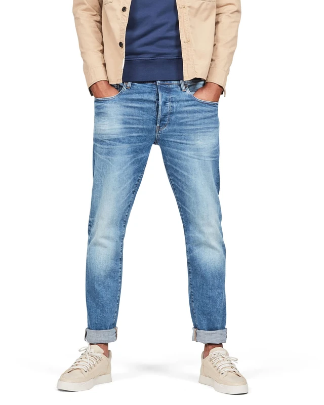 G-Star Men's 3301 Straight Jeans, Blue (authentic faded blue 51002-B631-A817), 27W / 32L