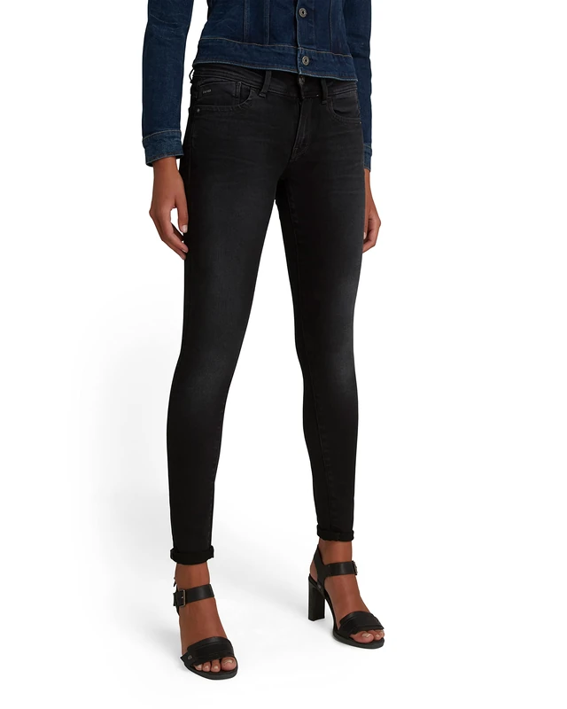 G-Star Women's Lynn Mid Super Skinny Jeans, Grey (dusty grey D15266-B732-A799), 24W / 34L