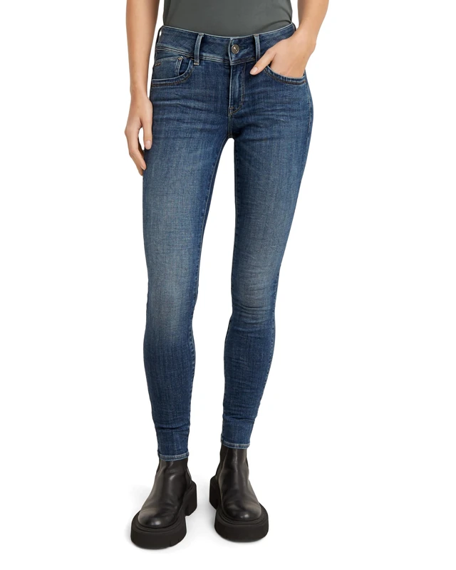 G-Star Women's Lynn Mid Super Skinny Jeans, Blue (faded blue D15266-9136-A889), 33W / 32L