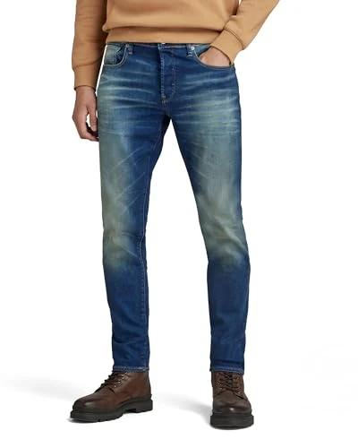 G-STAR Men's 3301 Slim Jeans, Blue (worker blue faded 51001-A088-A888), 31W / 34L