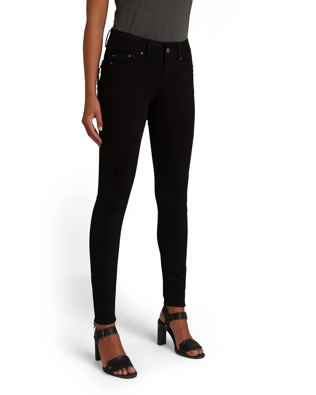 G-Star Women's Midge Cody Mid Skinny Jeans, Black (pitch black D07144-B964-A810), 23W / 32L