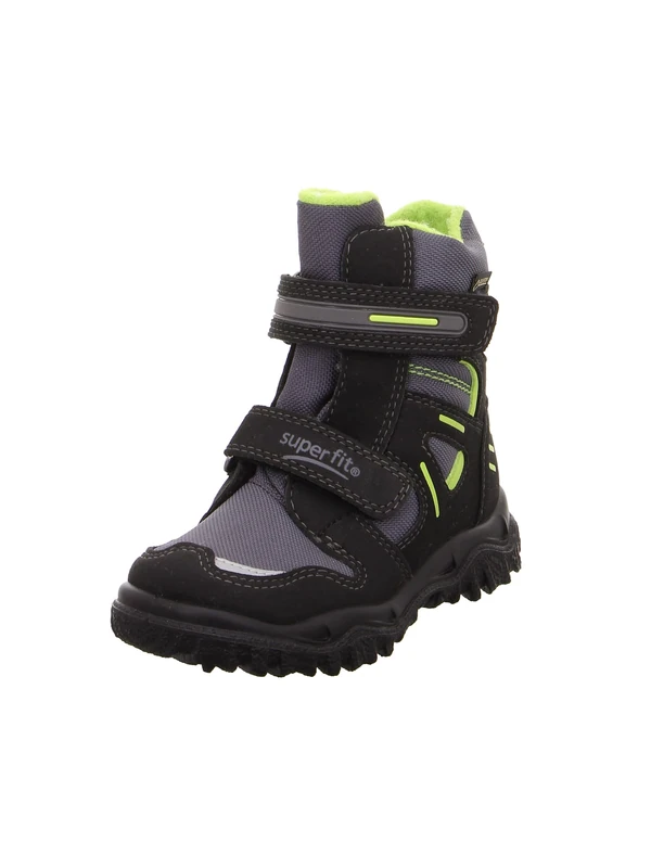Superfit Boys Husky Warm Gefütterte Gore-tex Snow Boots, Schwarz Grün 03, 10 UK Child