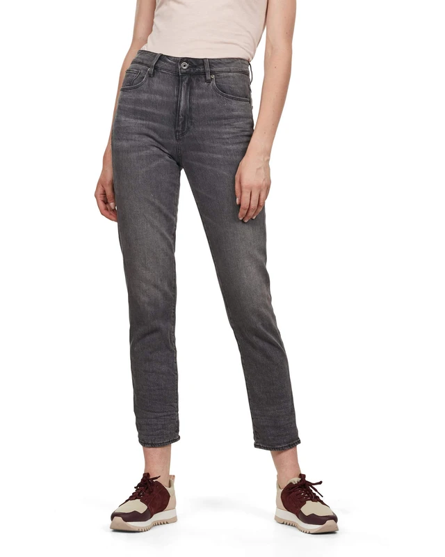 G-Star Women's 3301 High Straight 90's Ankle Colored Jeans, Black (authentic black D09988-9873-A811), 23W / 36L