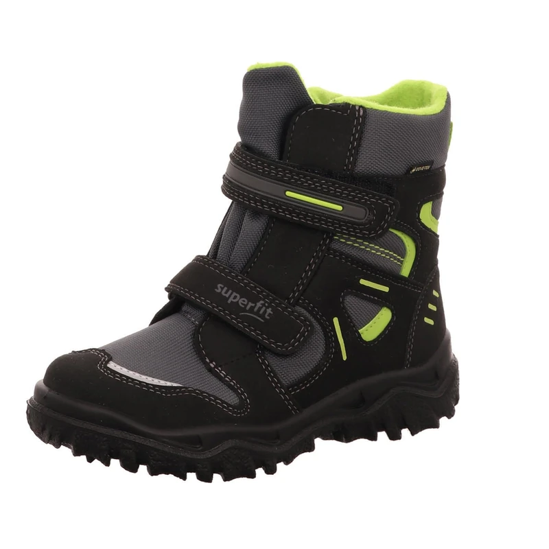 Superfit Boys Husky Warm Gefütterte Gore-tex Snow Boots, Schwarz Grün 03, 42 EU UK