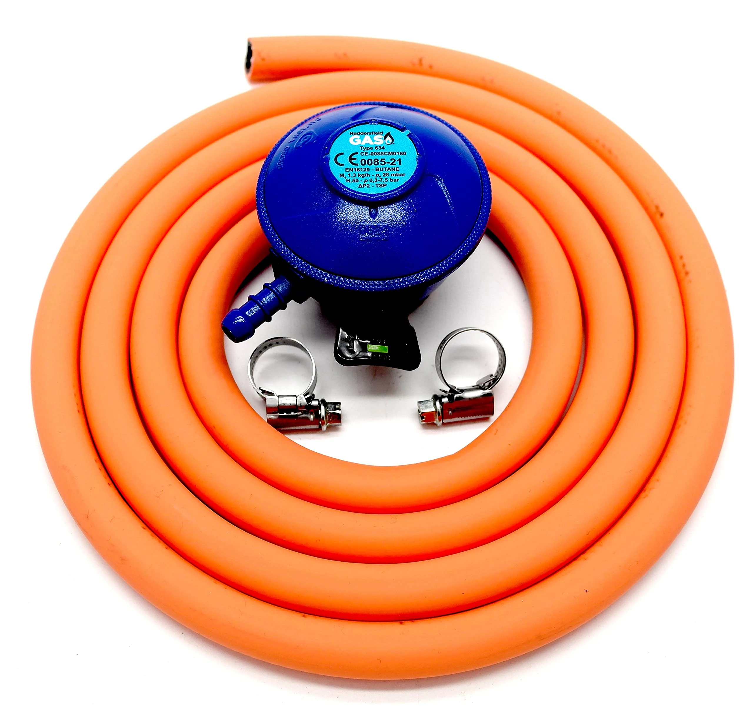Huddersfield Gas Branded Replacement 21mm Butane 2m Hose Kit Fits Calor Gas & Flogas 21mm cylinders