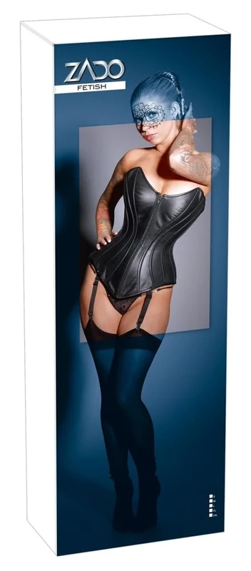 Zado Leather Corset, Black, Size XL Black X-Large