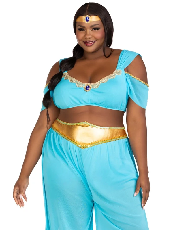 Leg Avenue 86818X08055 costume character Sexy Desert Princess +, Solid, Turquoise, 1X-2X (EUR 48-52)