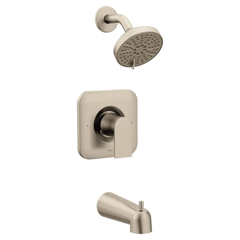Moen T2473EPBN Genta Posi-Temp Pressure Balancing Eco-Performance Modern Tub and Shower Trim Without Valve, Brushed Nickel