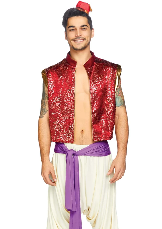 Leg Avenue 8684405101 3 Pc Desert Prince Costume Aladdin, Disney Princess, Multi, S/M