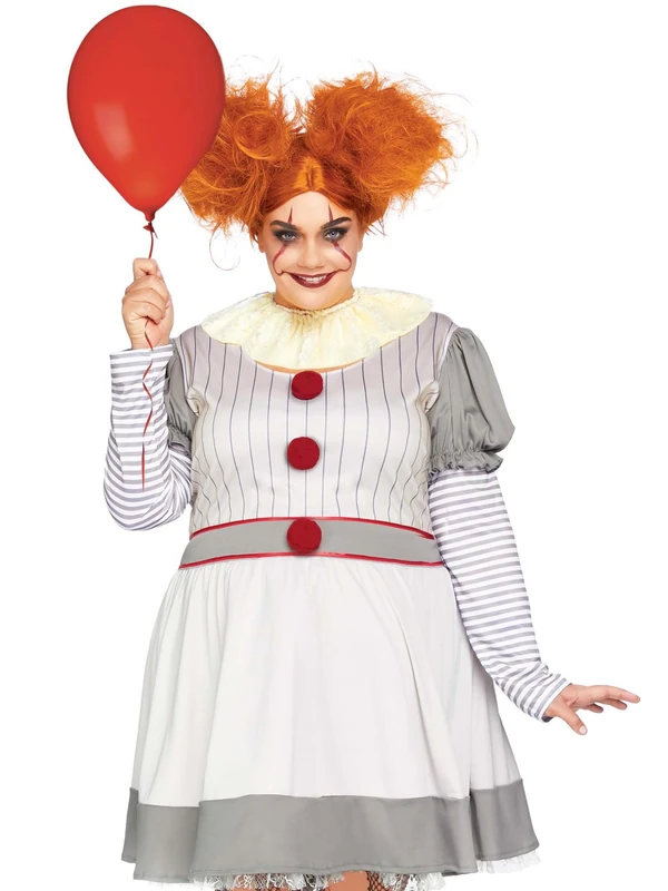 Leg Avenue Creepy Clown Costume - Multicolor 3X-4X - Image 1