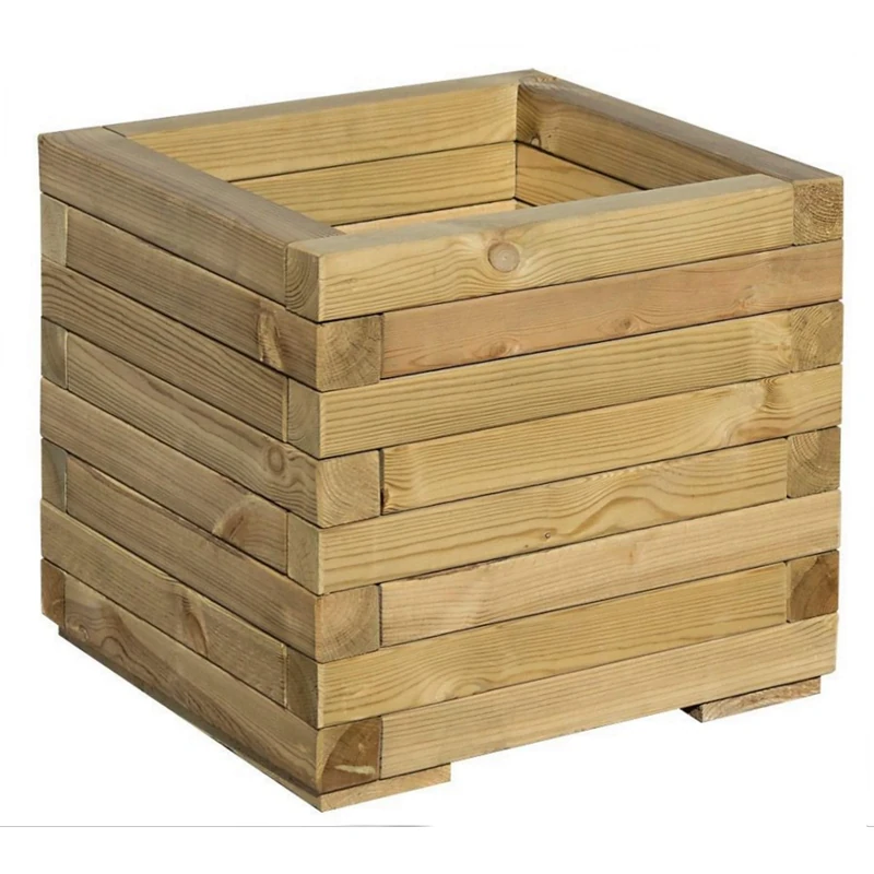 Rowlinson Garden Products Square Patio Planter, Wood, Natural, ONE Size