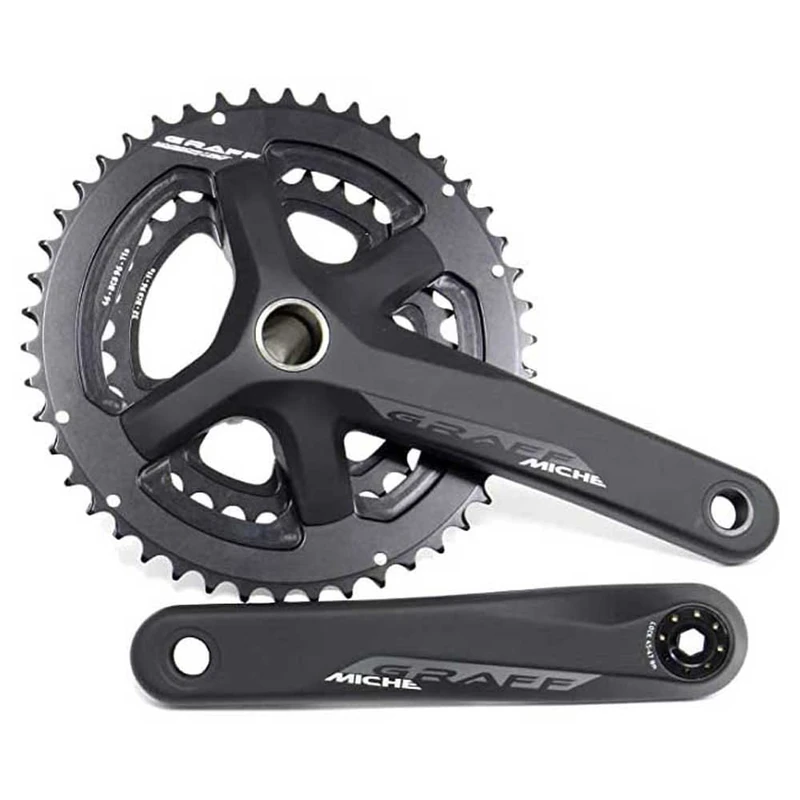 Miche Graff Gravel Crankset, Black, 175mm - 30/46t
