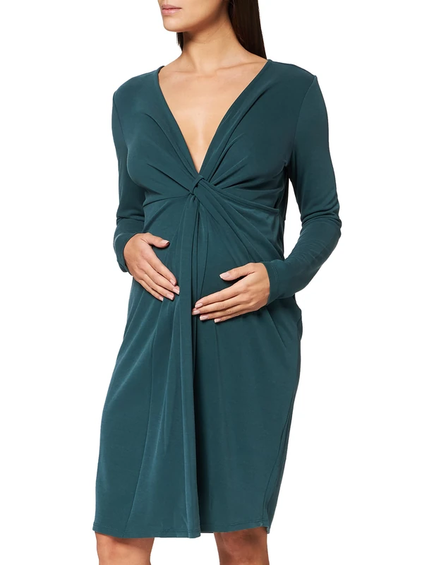 Noppies Women's Dress Nurs Ls Renate Dress Not Applicable, Green (Ponderosa Pine P), 10 (Manufacturer Size: Small)