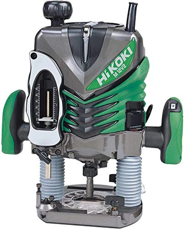 HIKOKI Oberfräse M12V2 (2000W, Spannzange Ø 12 mm, 65 mm Hubhöhe, Soft-Touch, Konstantelektronik, verstellbare Handgriffe, Transportkoffer, Zubehör)