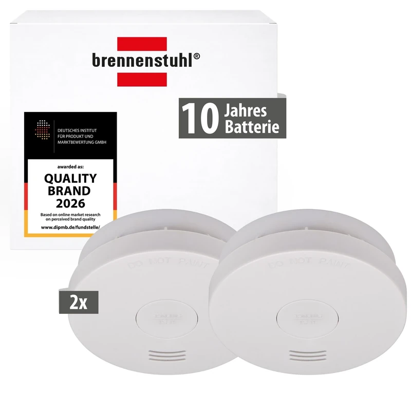 Brennenstuhl smoke detector SET, 2x RM L 3100 with integrated battery (tested and certified according to VdS DIN EN 14604) white
