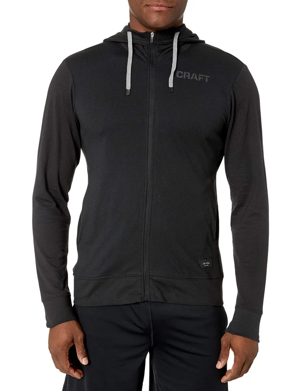 Craft Men's Deft 2.0 Full-Zip Jersey Training Jacket - Black, Dark Grey Jackets, mens, Jackets., 1907022-999000, Black, M - Image 1