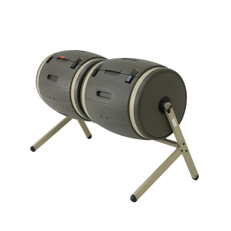 Lifetime 60309 Double Bin Rotating Composter, Brown