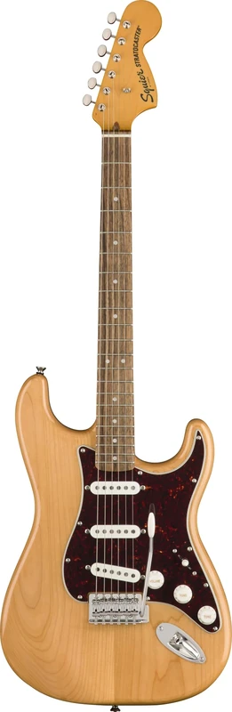 Squier by Fender Classic Vibe '70s Stratocaster Electric Guitar, Laurel Fingerboard, Natural, a Tribute to the Iconic 1970s Strat
