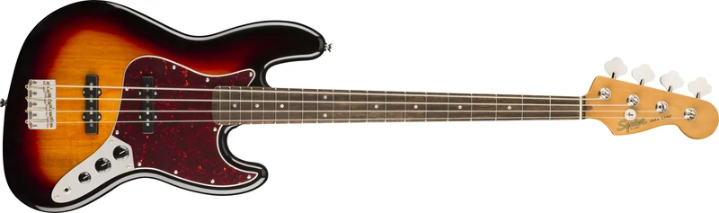 Squier by Fender Classic Vibe 60's Jazz Bass, Electric Guitar, Laurel Fingerboard, 3-Color Sunburst