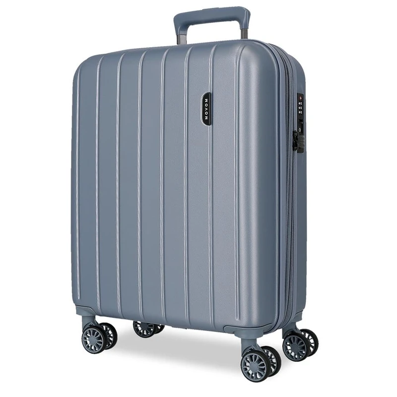 Movom Wood Grey Cabin Suitcase 40 x 55 x 20 cm Rigid ABS TSA Lock 38 Litre 3.2 kg 4 Double Wheels Hand Luggage