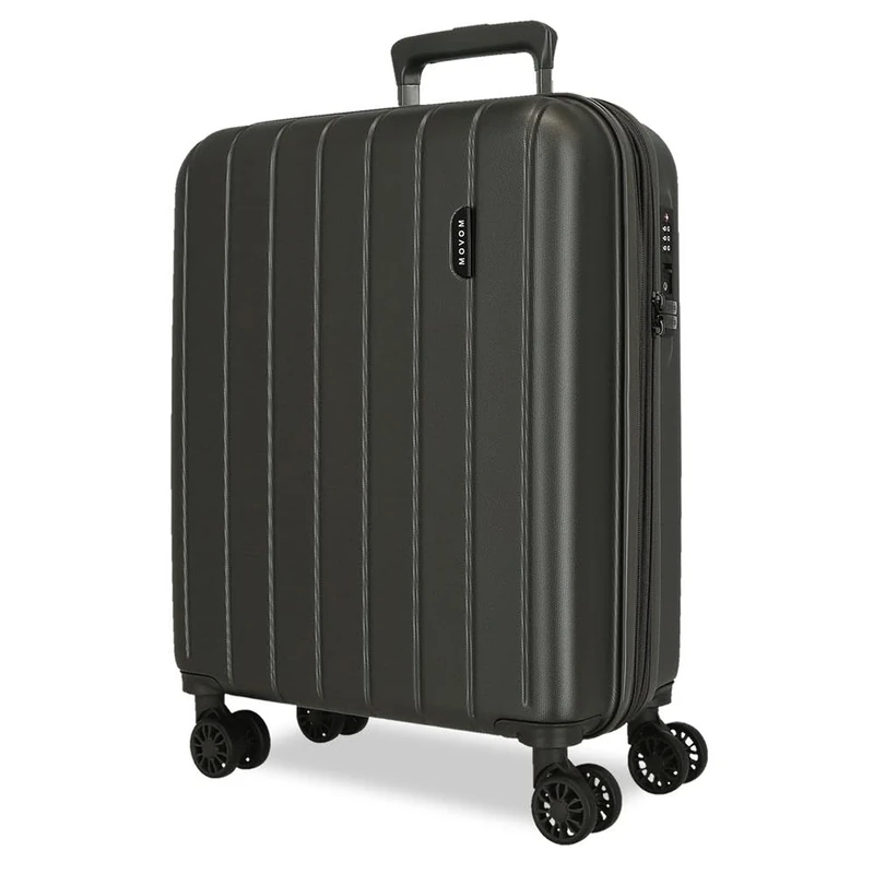 Movom Wood Grey Cabin Suitcase 40 x 55 x 20 cm Rigid ABS TSA Lock 38 Litre 3.2 kg 4 Double Wheels Hand Luggage