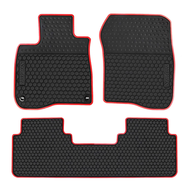 HD-Mart Car Rubber Floor Mat for Honda CR-V 5th Generation 2017-2018-2019 Custom Fit Black Red Auto Liner Mats All Weather, Heavy Duty & Odorless