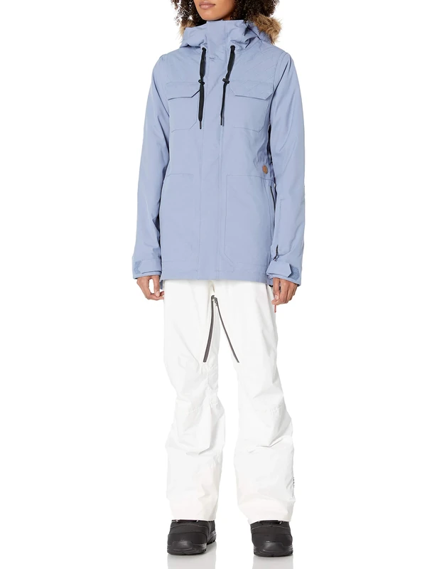 Volcom Women's Shadow Insulated Snowboard Ski Winter Hooded Jacket - blue - XS