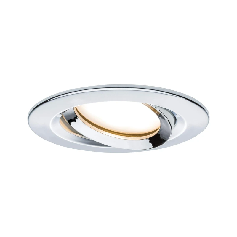 Paulmann LED Downlight Nova Plus Coin Single Light Swivelling IP65 Round 93mm 30° Coin 6W 470lm 230V dimmable 2700K Chrome 93683