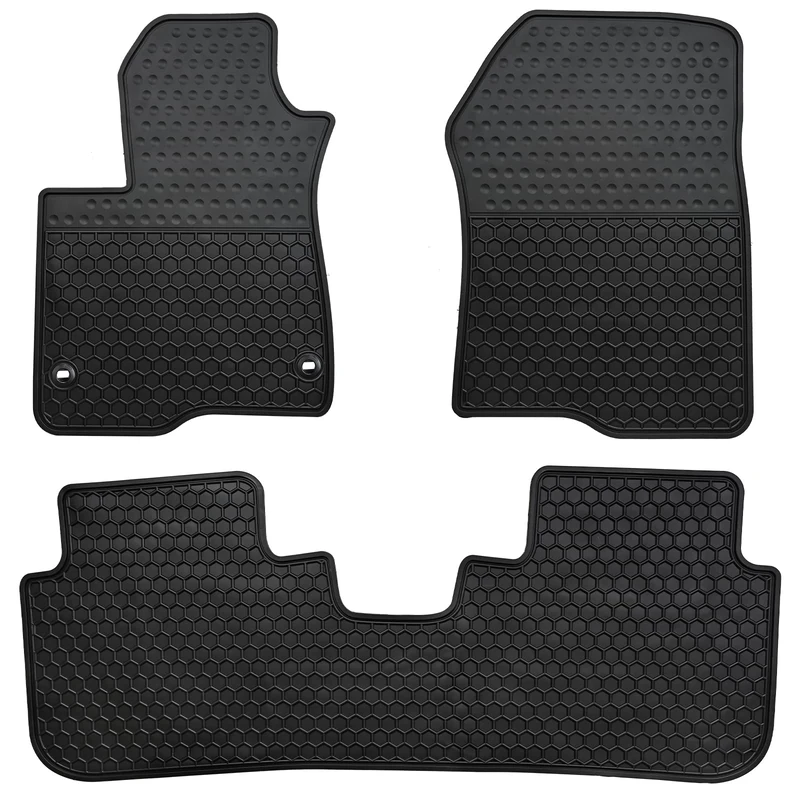 HD-Mart Car Rubber Floor Mat for Honda CR-V 5th Generation 2017-2018-2019 Custom Fit Black & Navy Blue Auto Liner Mats All Weather, Heavy Duty & Odorless