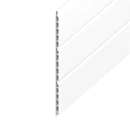2 x 5m Length x 300mm White Plastic Soffit Board - uPVC Hollow Soffit Cladding