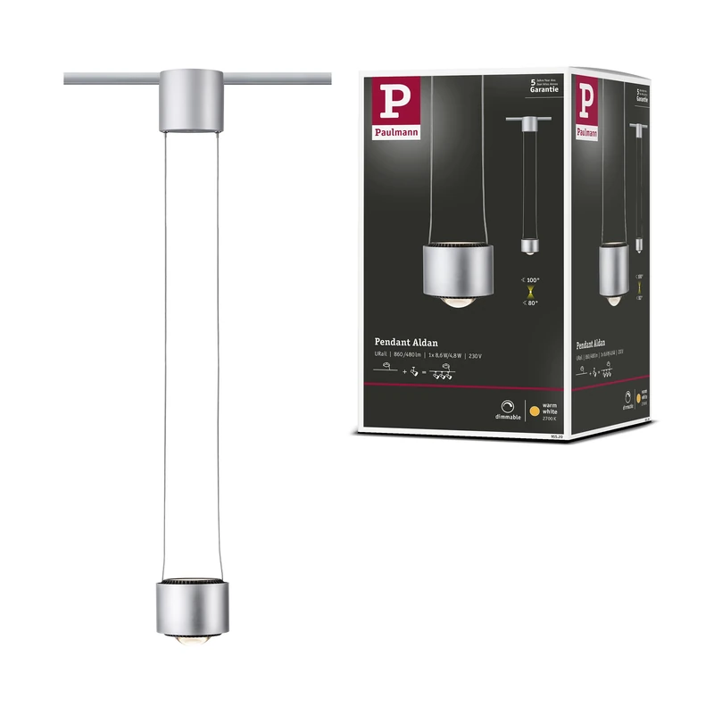 Paulmann 95520 Aldan URail LED Pendant - 2700K Dimmable