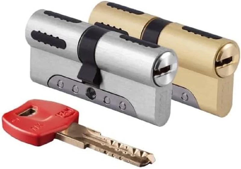 IFAM Exterior Door Cylinder WX1000 30 x 50 Brass Colour, High Security Cylinder Lock, European Profile, Includes 5 Keys, Anti-Break Protection, Anti-Drill, Anti-Bumping