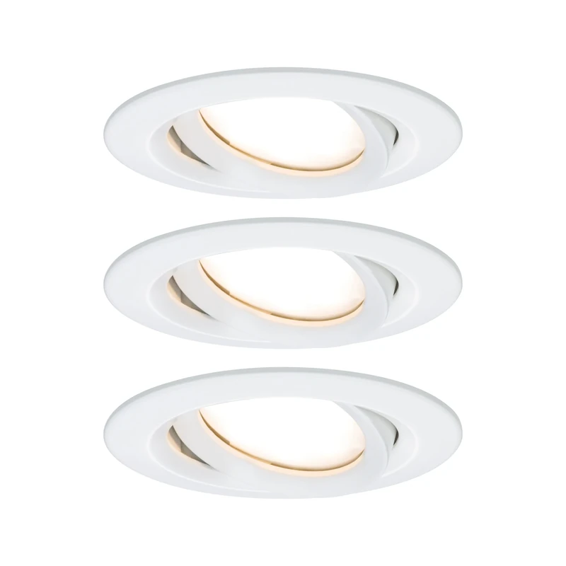 Paulmann 93682 Nova Plus LED recessed luminaire Set of 3 Round Swivel 3x6.8W IP65 dim recessed Spotlight White matt spot Aluminium recessed lamp 2700K