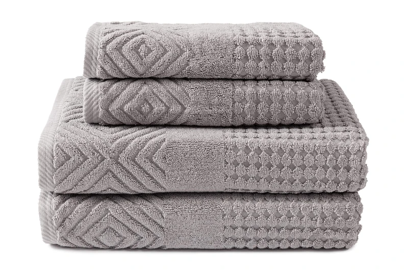 Texere Organic Cotton Bath Towels (Light Gray 4 PK, 4) Best Towels for Bathroom