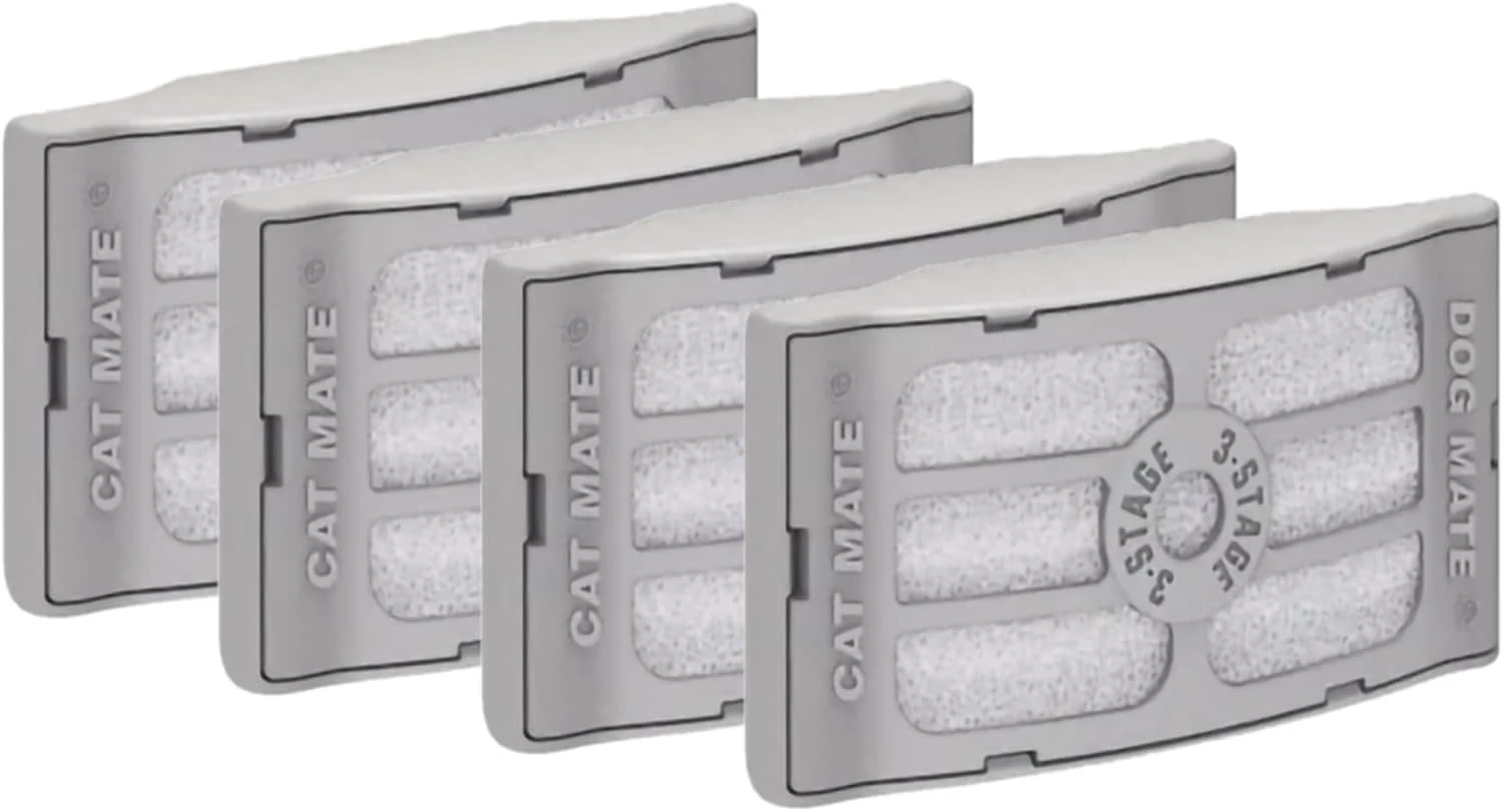 Cat Mate 3-Stage Filter Cartridges (386) - Suitable for all Cat and Dog Mate or Closer Pets Fountains (Pack of 4)