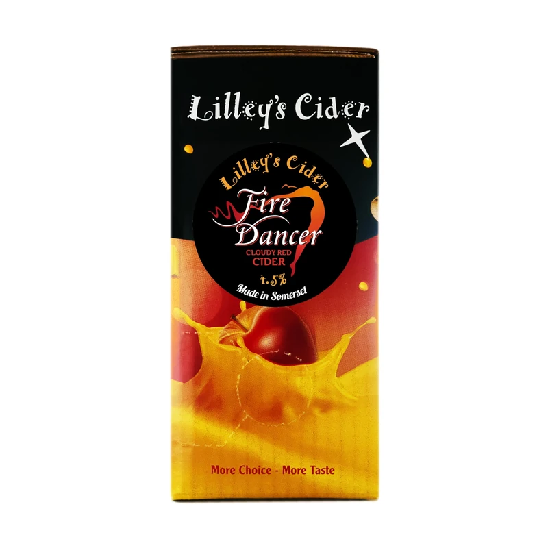 Lilley’s Cider - Fire Dancer 4.5% - Traditional Cloudy Medium Cider with Full Apple Flavour - Vegan & Gluten-Free - 3L Bag in Box for Sharing, Gifting or Gatherings