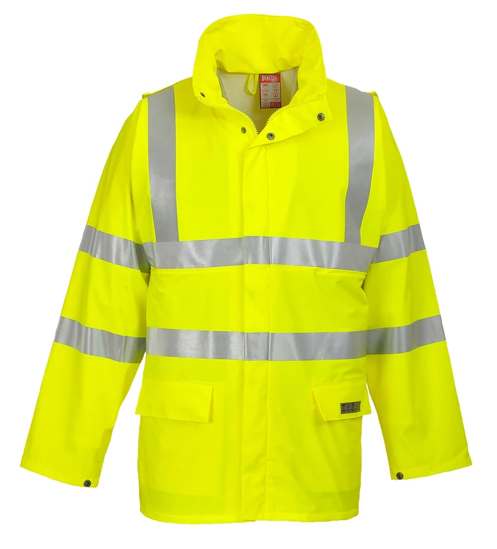 Portwest Sealtex Flame Hi-Vis Jacket, Color: Yellow, Size: XSmall, FR41YERXS