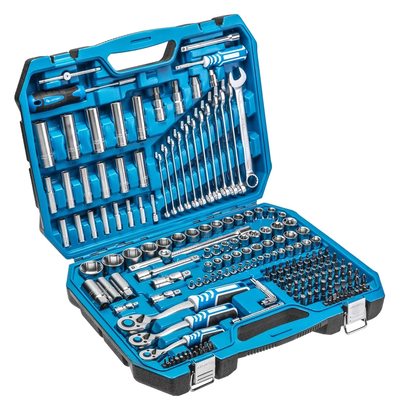 HÖGERT TECHNIK - 222-Piece Tool Set with Socket Wrenches, Ratchets, Bits and Accessories, Cr-V Drop-Forged Tool Kit with 72-Tooth Ratchet for DIY, Garage and Workshop