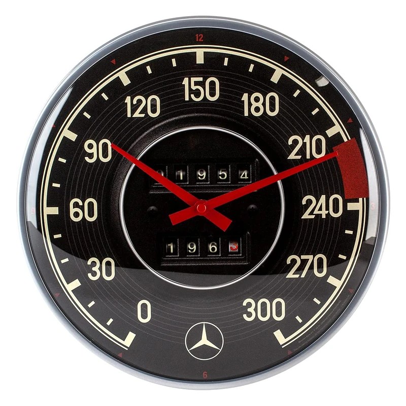 Nostalgic-Art 51091 Mercedes-Benz Speedometer Retro Wall Clock Gift Idea for Car Accessory Fans Large Kitchen Clock Vintage Design for Decoration 31 cm - Image 1