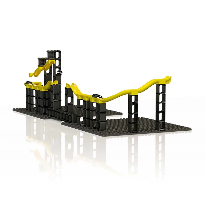 Hubelino 440006 Marble Run Set Gauss Cannon (70 Pieces) Black/Yellow