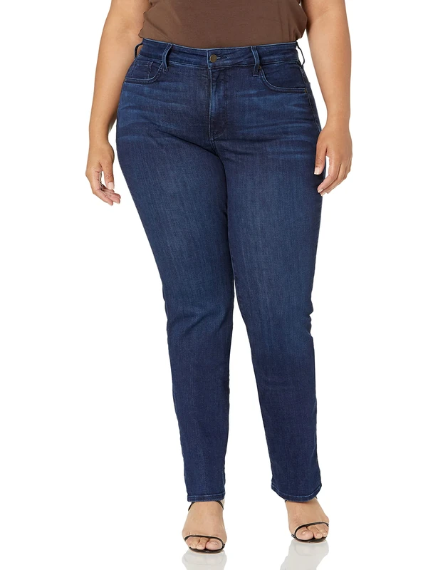 NYDJ Women's Plus Size Marilyn Straight Leg Jeans, Denslowe, 14W 32