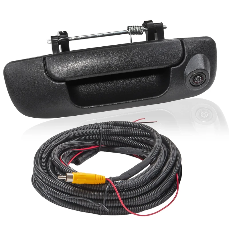 EWAY Tailgate Handle Backup Camera for 2002-2008 Dodge RAM 1500 2500 3500 Rear View Reversing Backing Cameras for Aftermarket Display Vehicle Safety Night Vision W/ 26FT Extension Harness