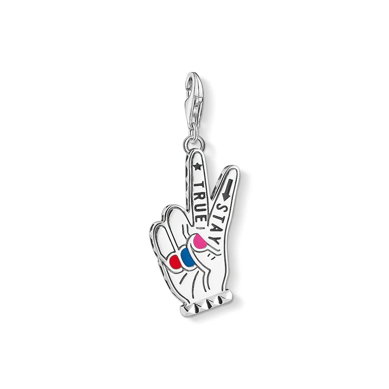 Thomas Sabo Women Charm Pendant Stay True Charm Club 925 Sterling Silver 1752-007-7