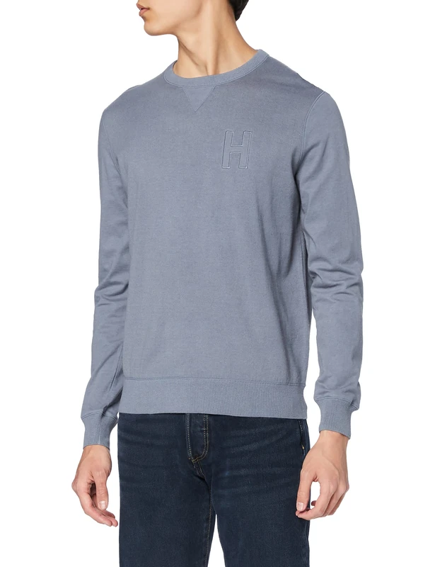 Hackett Men's Jersey Knit Crew Jumper, Blue (Denim 000), X-Large