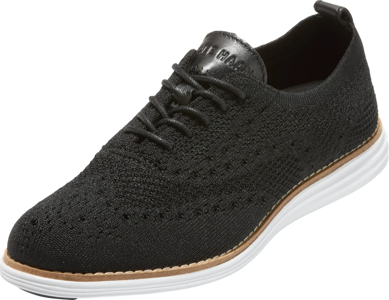 Cole Haan Women's Originalgrand Stitchlite Wingtip Oxford, Black Knit/Optic White, 6 UK