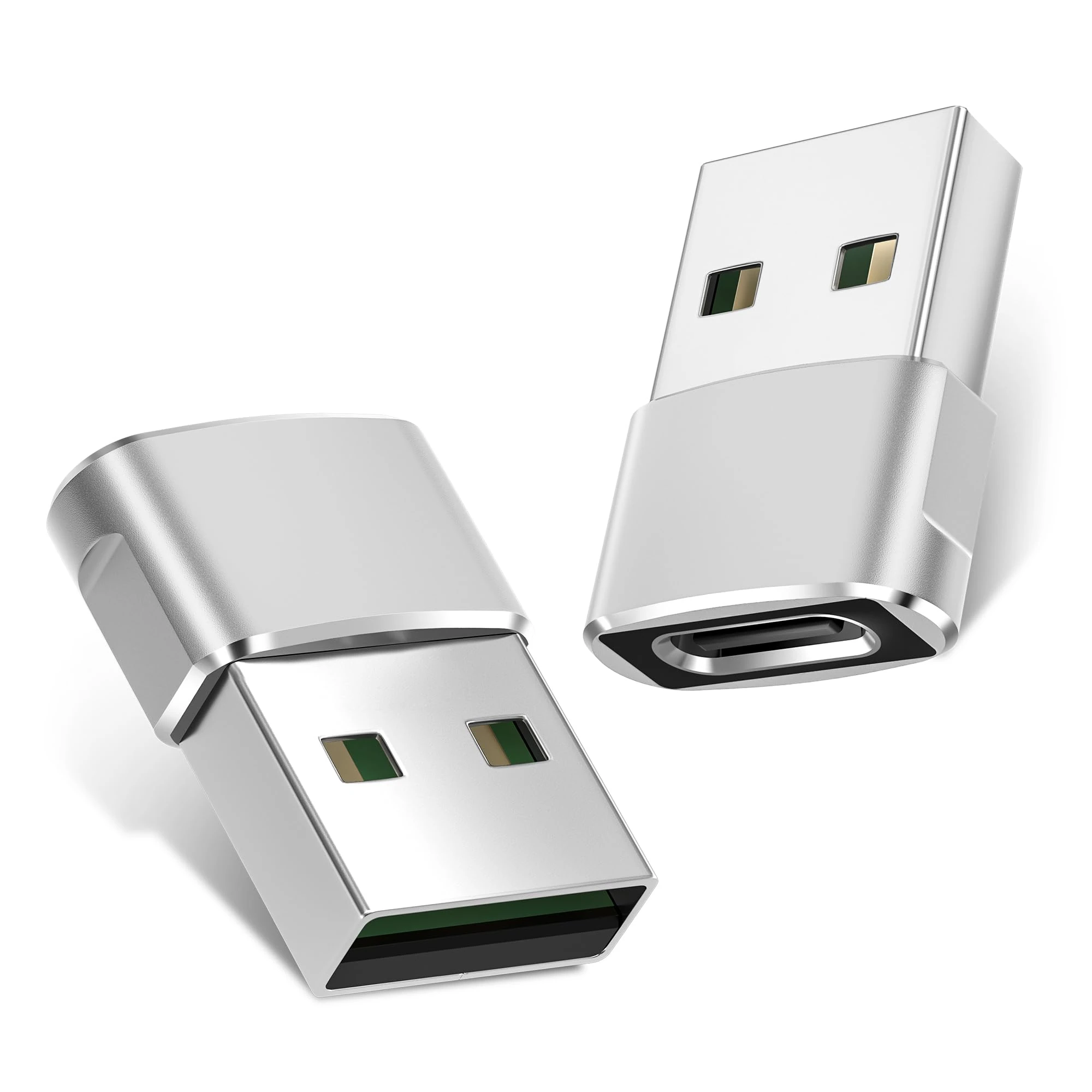 Basesailor USB to USB C Adapter 2Pack,Type C Female to A Male Cable Connector for Apple Watch Ultra iWatch 7 8,iPhone 17 16 Plus Pro Max 15 14 13,AirPods 4th,iPad 10 Air 4 5,Samsung Galaxy S22 S23 S24